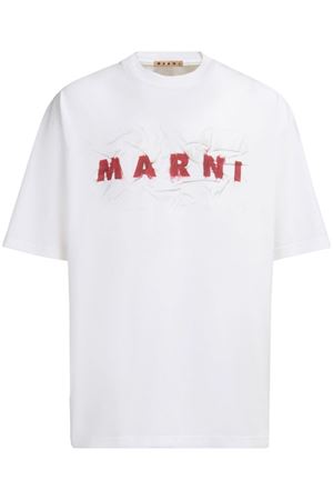 White cotton T-shirt MARNI | HUMU0223PVUSCW95LOW01