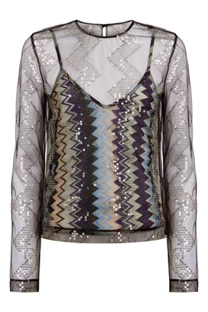 Blusa doppiata in tulle con paillettes MISSONI | DS24WK0BBV00FJSM9FL