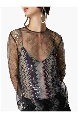 Blusa doppiata in tulle con paillettes MISSONI | DS24WK0BBV00FJSM9FL