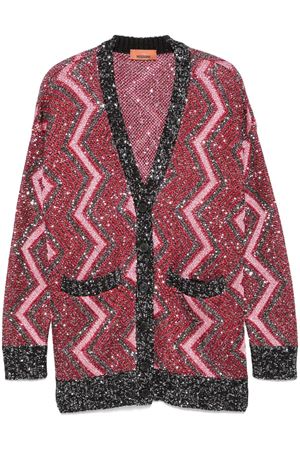 Cardigan oversize con macro zig zag e paillettes MISSONI | DS24WM1FBK042IS4165