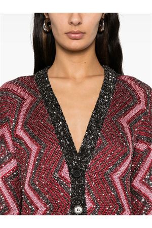 Cardigan oversize con macro zig zag e paillettes MISSONI | DS24WM1FBK042IS4165