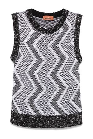 Gilet con macro zig zag e paillettes MISSONI | DS24WN1RBK042IS91LN