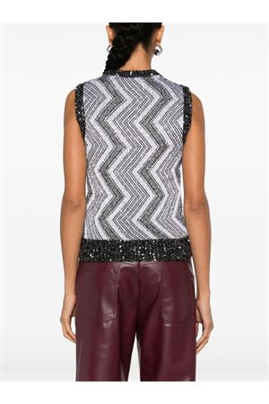 Gilet con macro zig zag e paillettes MISSONI | DS24WN1RBK042IS91LN