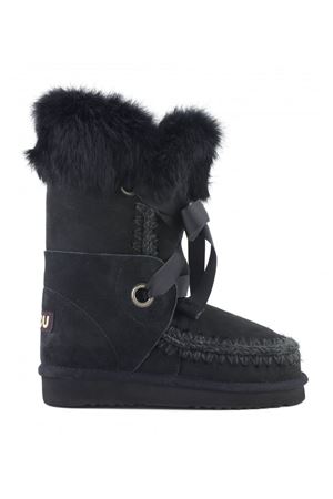 Black sheepskin Eskimo Lace e Fur MOU | FW101004ABKBK