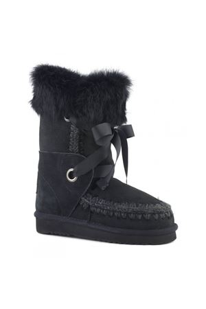 Black sheepskin Eskimo Lace e Fur MOU | FW101004ABKBK