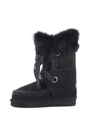 Black sheepskin Eskimo Lace e Fur MOU | FW101004ABKBK