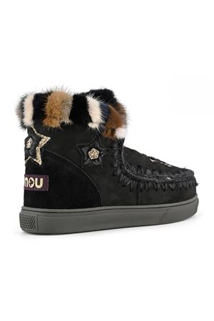 Eskimo sneaker star patches & mink fur trim MOU | FW111063ABKBK