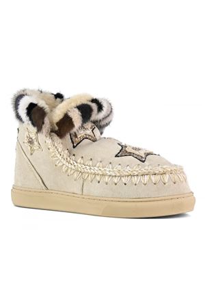 Eskimo sneaker star patches & mink fur trim MOU | FW111063ACHLK