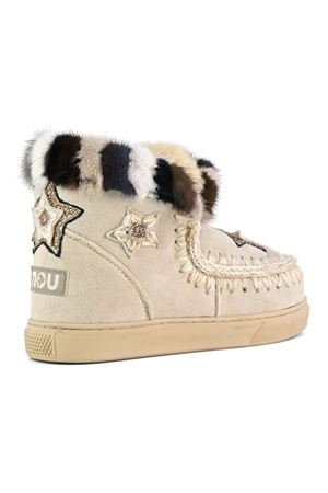 Eskimo sneaker star patches & mink fur trim MOU | FW111063ACHLK