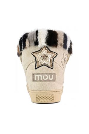 Eskimo sneaker star patches & mink fur trim MOU | FW111063ACHLK