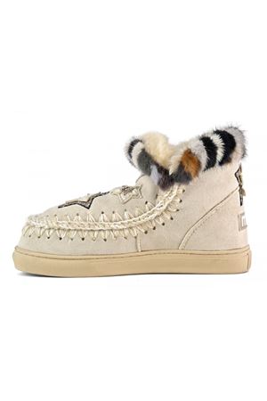 Eskimo sneaker star patches & mink fur trim MOU | FW111063ACHLK