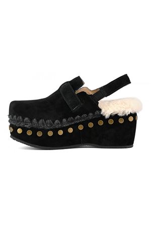 Clog backstrap in montone nero MOU | FW611001ABKBK