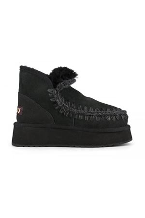 Mini eskimo platform boot in camoscio nero MOU | FW681000ABKBK