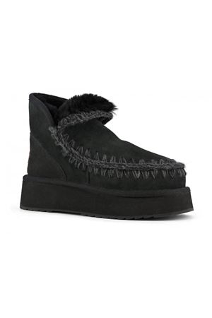 Mini eskimo platform boot in camoscio nero MOU | FW681000ABKBK