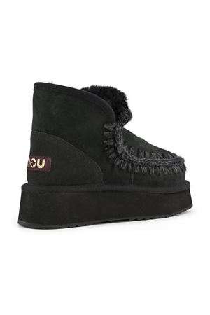 Mini eskimo platform boot in camoscio nero MOU | FW681000ABKBK