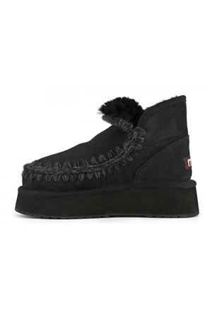 Mini eskimo platform boot in camoscio nero MOU | FW681000ABKBK