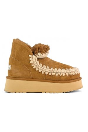 Mini eskimo platform boot in camoscio cognac MOU | FW681000ACOG