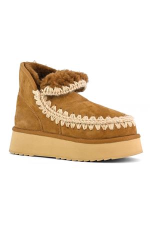 Mini eskimo platform boot in camoscio cognac MOU | FW681000ACOG