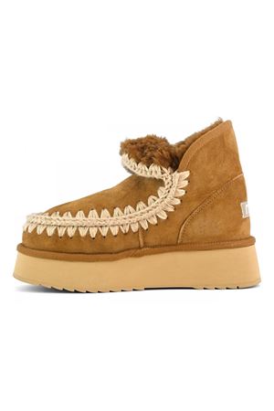 Mini eskimo platform boot in camoscio cognac MOU | FW681000ACOG