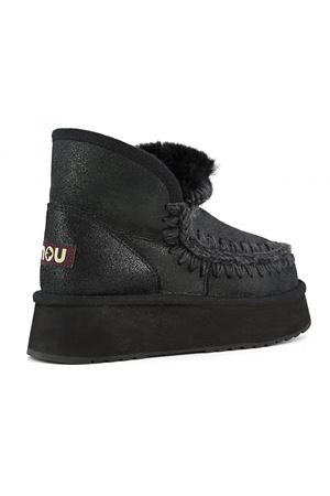 Mini eskimo platform boot nero screpolato MOU | FW681000BCBKG