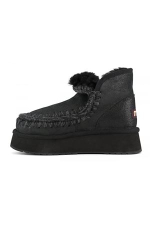 Mini eskimo platform boot nero screpolato MOU | FW681000BCBKG