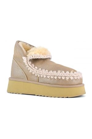 Mini eskimo platform boot in stone metalic MOU | FW681000BSTME