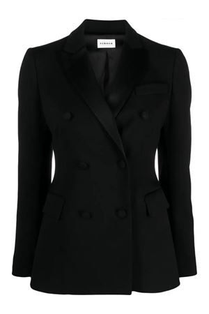 Blazer doppiopetto in misto lana nera PAROSH | LILIUXY24D420067013