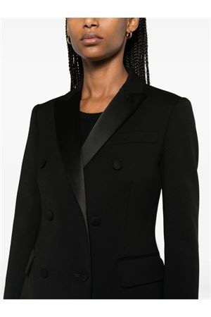 Blazer doppiopetto in misto lana nera PAROSH | LILIUXY24D420067013