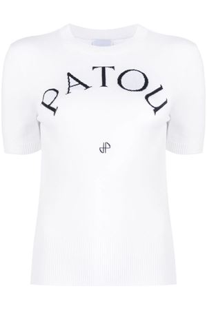 White organic cotton blend knit top PATOU | KN0688045001W