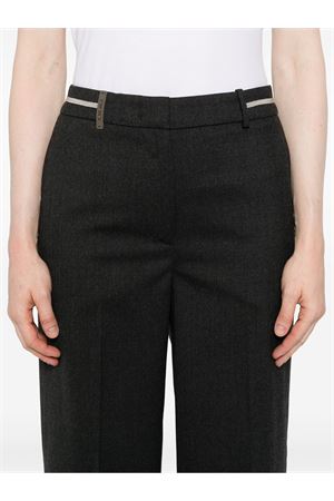 Dark grey wool blend flannel trousers PESERICO | P0493402660873