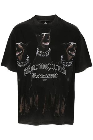 T-shirt Thoroughbred in cotone nero REPRESENT | MLM41135003