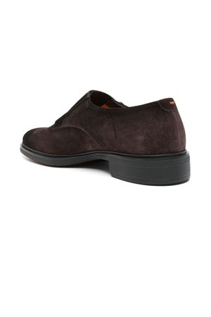 Monks in suede marrone SANTONI | MGEO18949NEAXGEXT50DARKBROWN