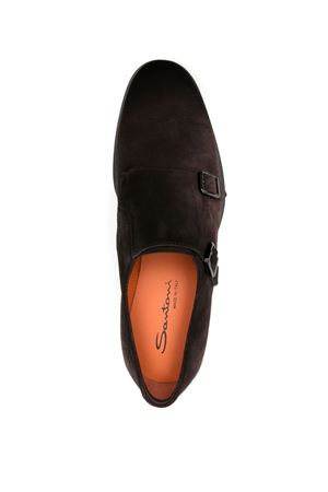 Monks in suede marrone SANTONI | MGEO18949NEAXGEXT50DARKBROWN