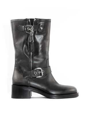 Black brushed leather boot STRATEGIA | A5738BLACK