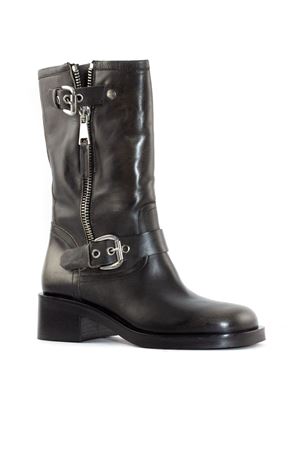 Black brushed leather boot STRATEGIA | A5738BLACK