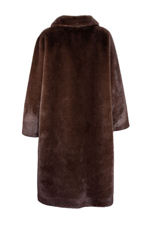 Brown faux fur coat SWORD | SA248498EKODEMIBU