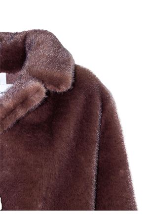 Brown faux fur coat SWORD | SA248498EKODEMIBU