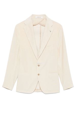 Blazer a coste in misto lana e cotone bianco TAGLIATORE | 1SMC22K520117X1059