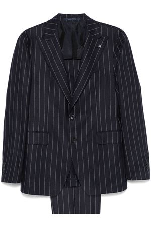 Blue virgin wool blend pinstriped suit TAGLIATORE | 2SVS26B11C90055EB864