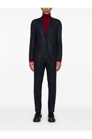 Blue virgin wool blend pinstriped suit TAGLIATORE | 2SVS26B11C90055EB864