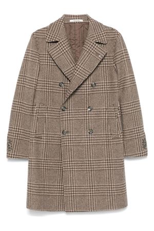 Brown virgin wool- cashmere checked coat TAGLIATORE | ARDEN610041QM3412