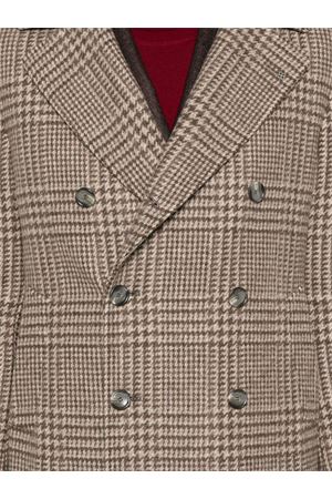 Brown virgin wool- cashmere checked coat TAGLIATORE | ARDEN610041QM3412