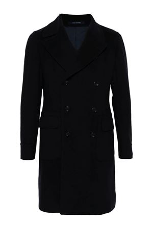 Navy blue virgin wool-cashmere blend coat TAGLIATORE | CARLOZ350001B5054