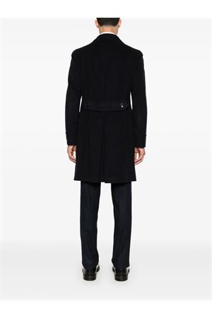 Navy blue virgin wool-cashmere blend coat TAGLIATORE | CARLOZ350001B5054