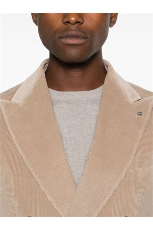 Blazer a coste in misto lana e cotone beige TAGLIATORE | GWARNER2DK520117T1060