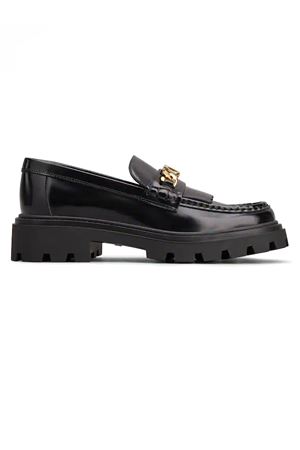 Mocassino stile preppy in pelle semilucida nera TOD'S | XXW08J0GF80SHAB999