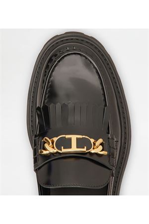 Preppy style loafers in semi-shiny leather TOD'S | XXW08J0GF80SHAB999