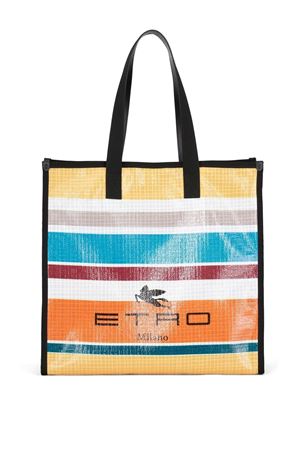 Multicolour stripe-print tote bag ETRO | 1N80586738000