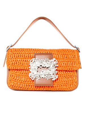 Orange raffia Habibi tote bag GEDEBE | HABIBIORANGE