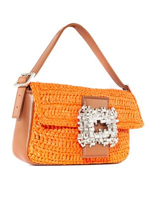 Orange raffia Habibi tote bag GEDEBE | HABIBIORANGE